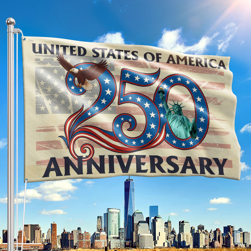 Patriotic 250th Anniversary Grommet Flag 1776 2026 United States of America Semiquincentennial