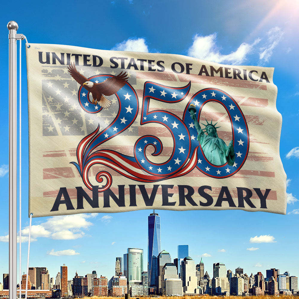 Patriotic 250th Anniversary Grommet Flag 1776 2026 United States of America Semiquincentennial