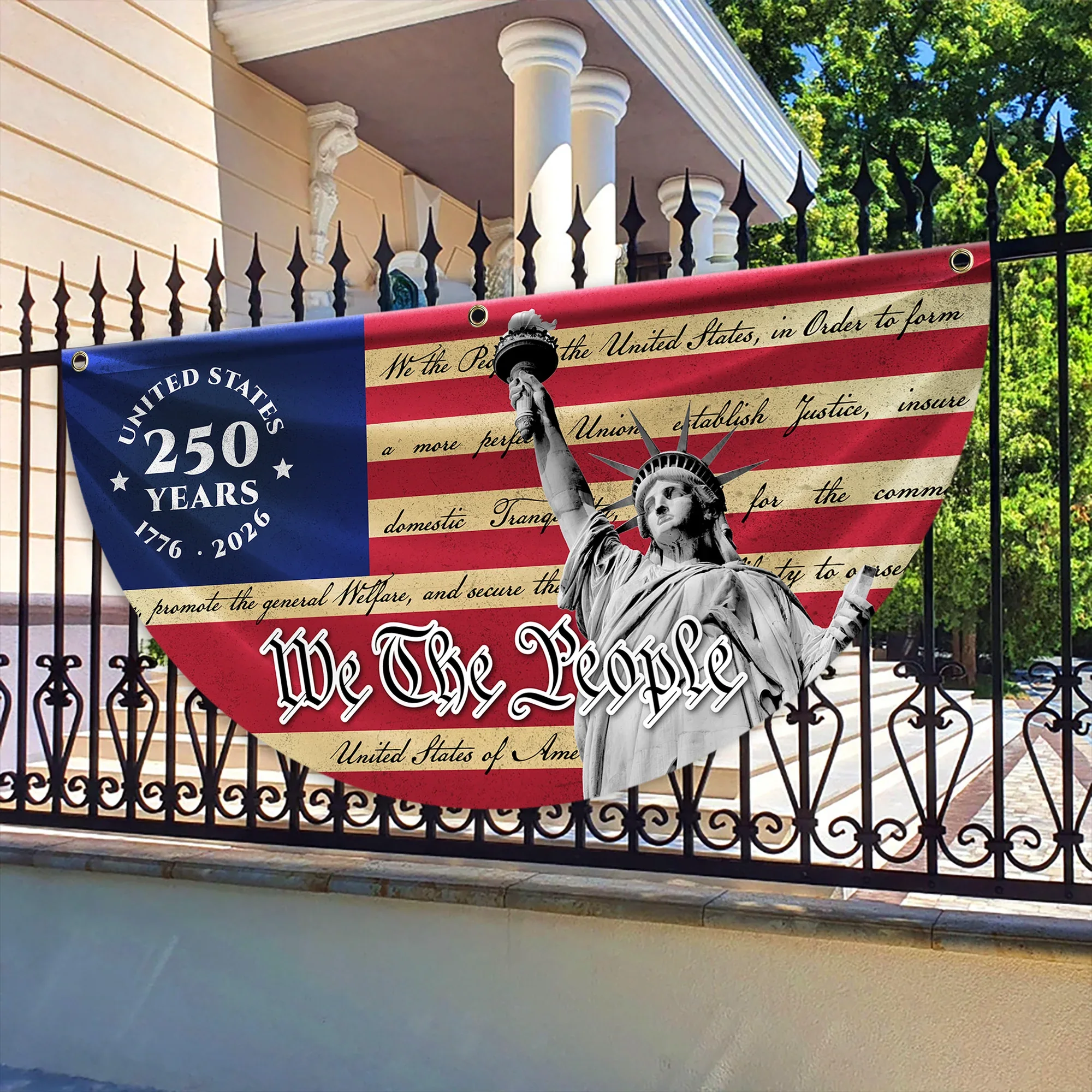 We The People USA Constitution 250th Anniversary Fan Flag