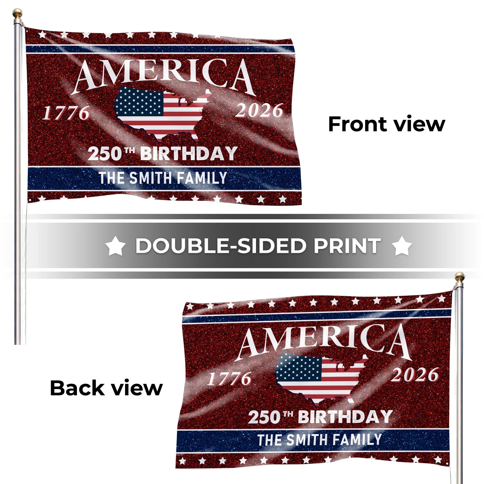 Personalized We The People Statue of Liberty House Flag America 250