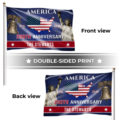 Personalized America 250th Anniversary Patriotic House Flag