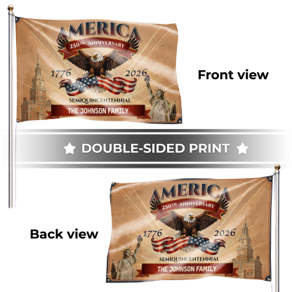 Personalized Vintage Patriotic Semiquincentennial House Flag
