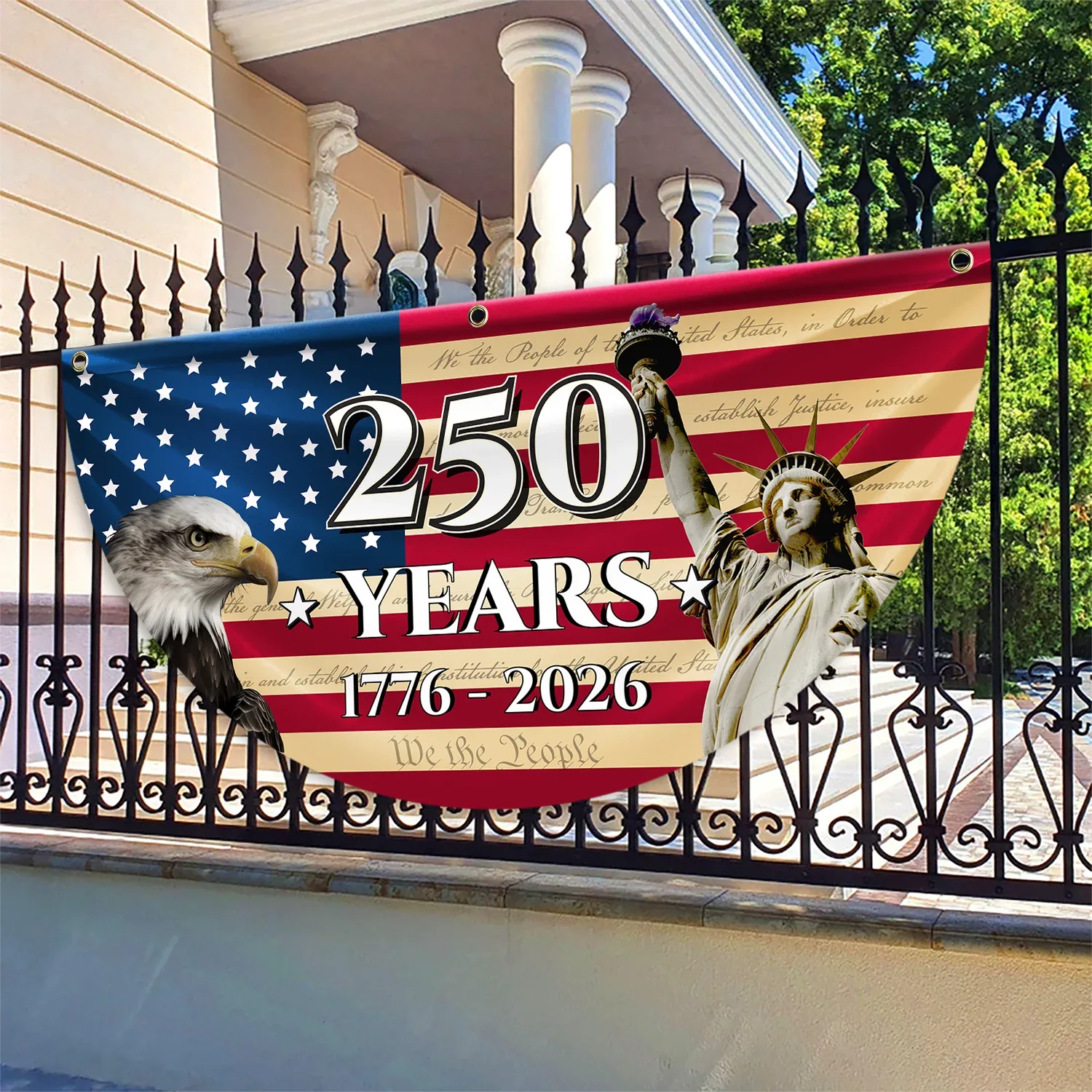250 Years USA Constitution Patriotic Fan Flag