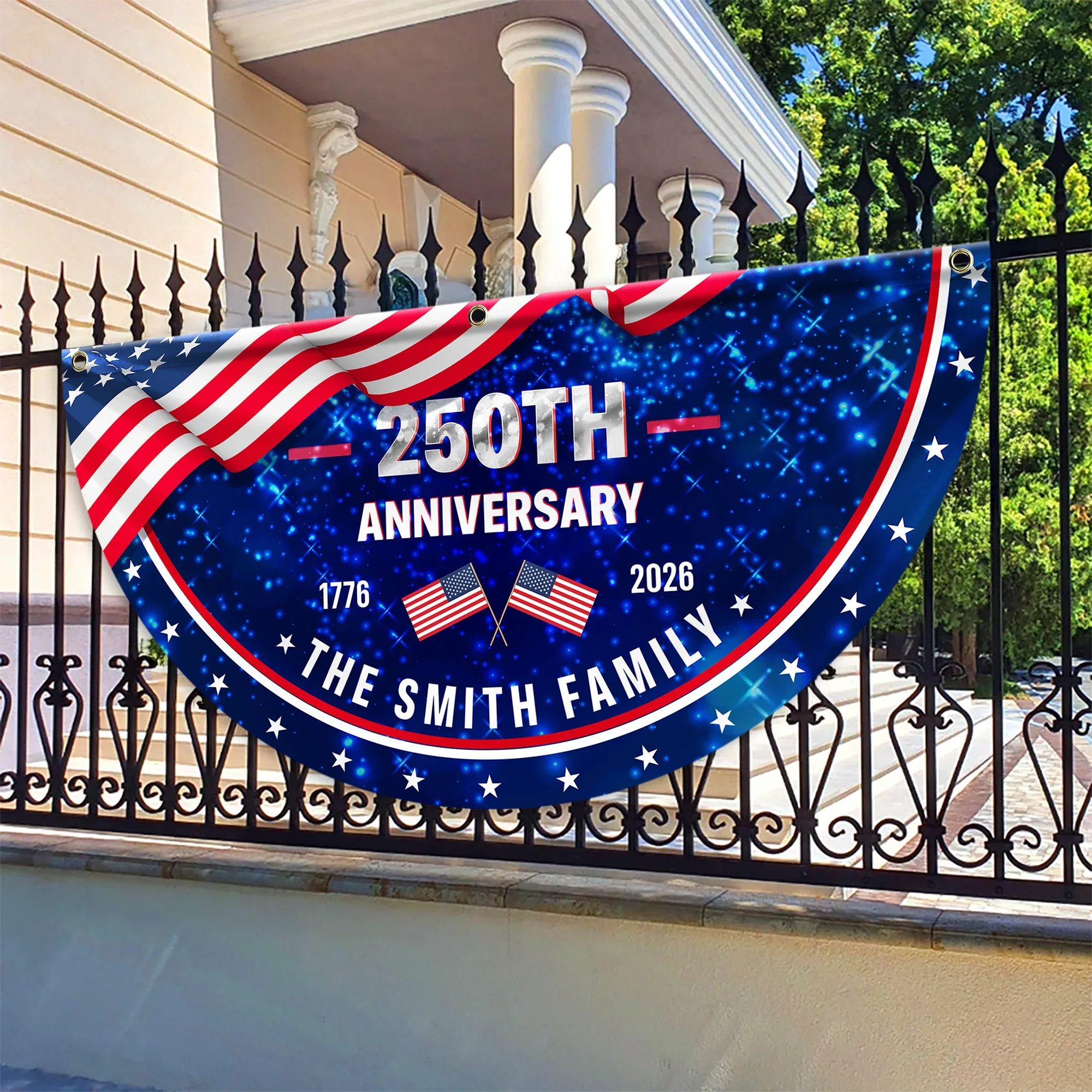 Personalized American Pride 250th Anniversary Fan Flag