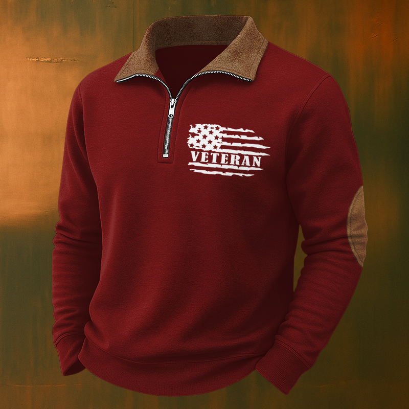 Men's Veteran Casual Zipper Sweatshirt