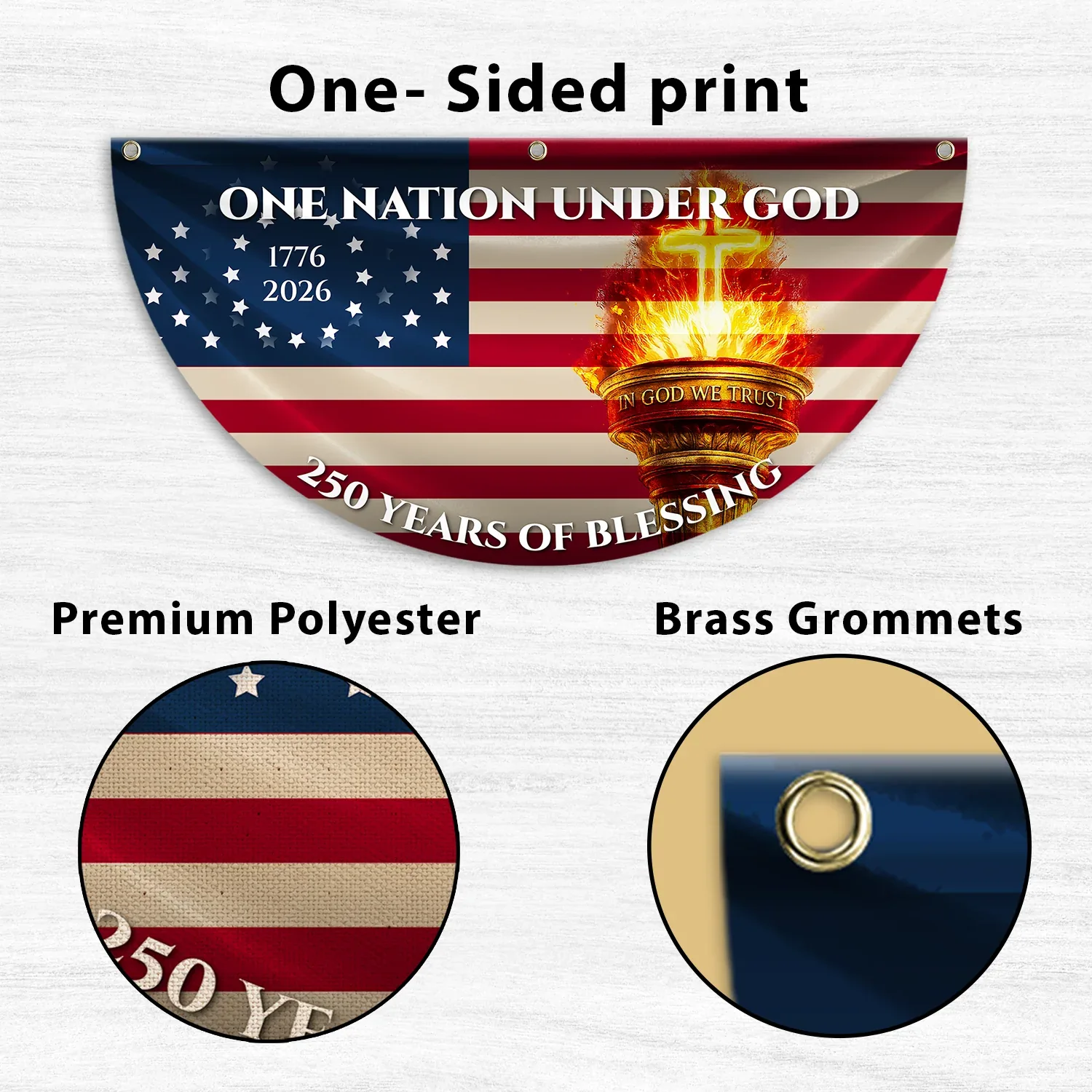 One Nation Under God 250 Years of Blessing Fan Flag
