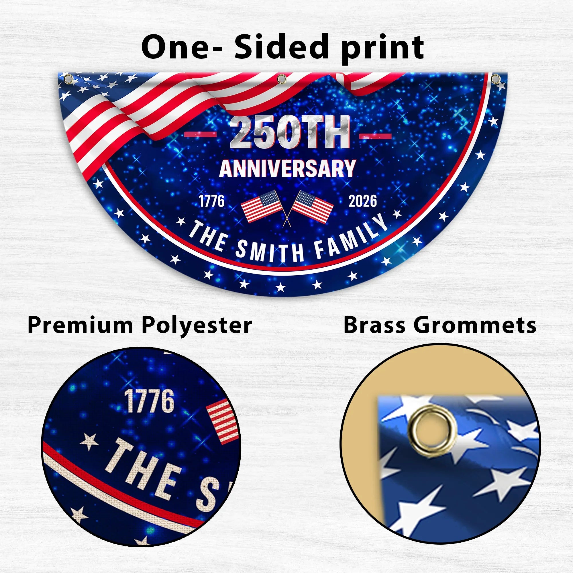 Personalized American Pride 250th Anniversary Fan Flag