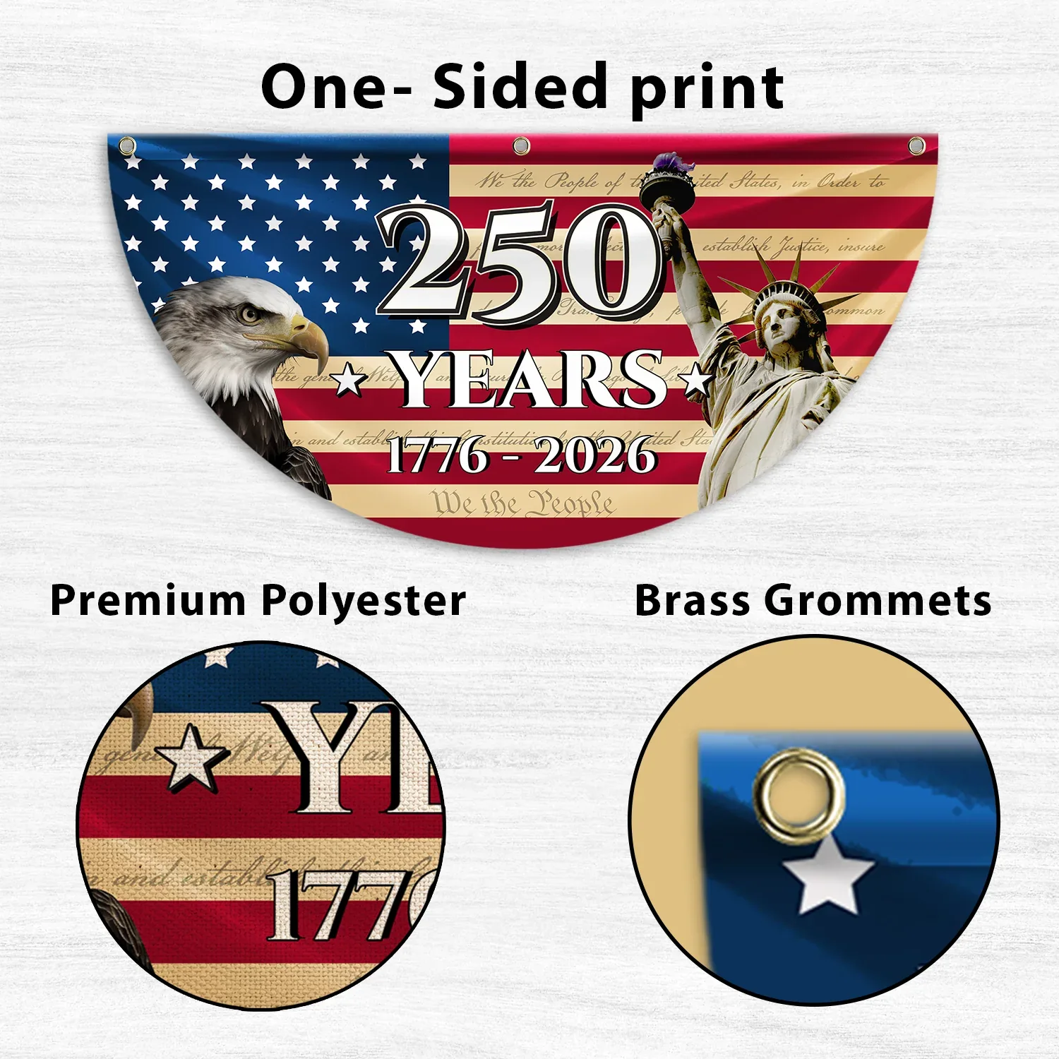 250 Years USA Constitution Patriotic Fan Flag