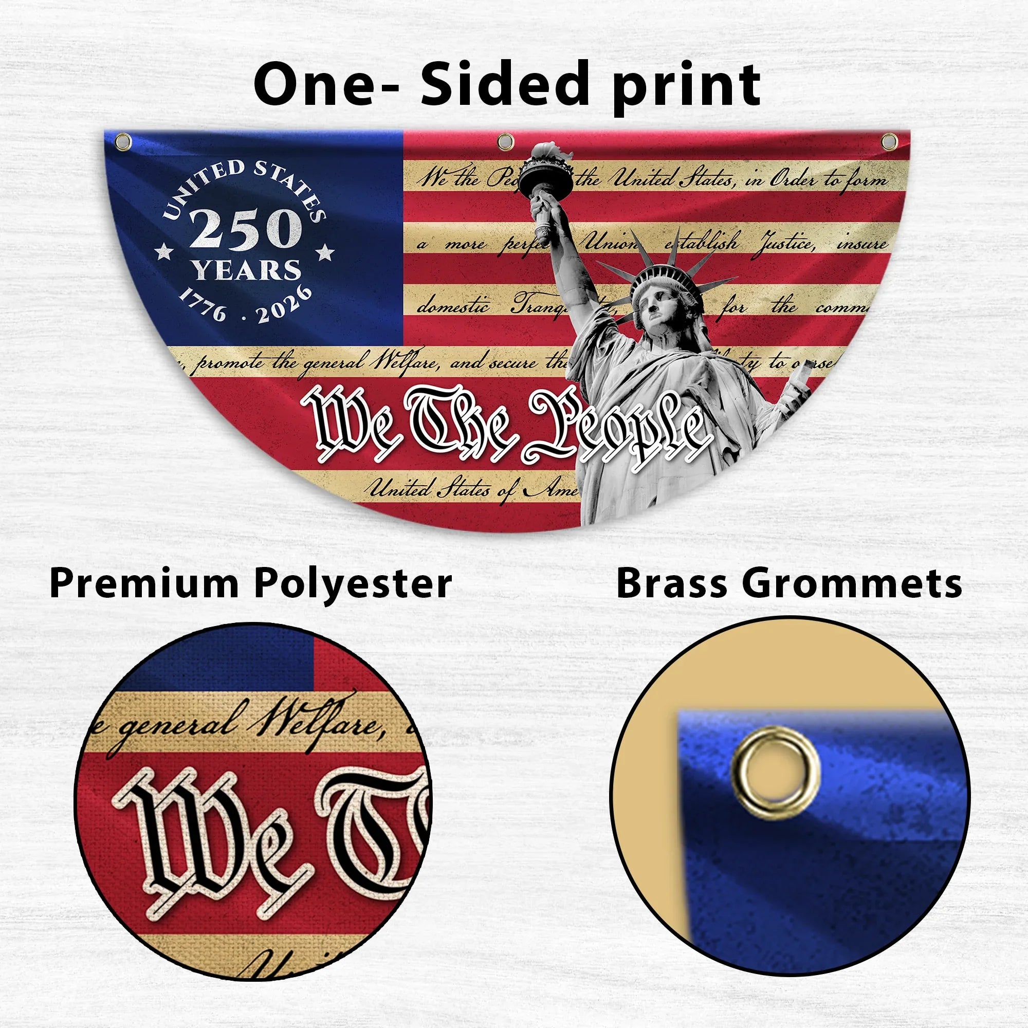 We The People USA Constitution 250th Anniversary Fan Flag