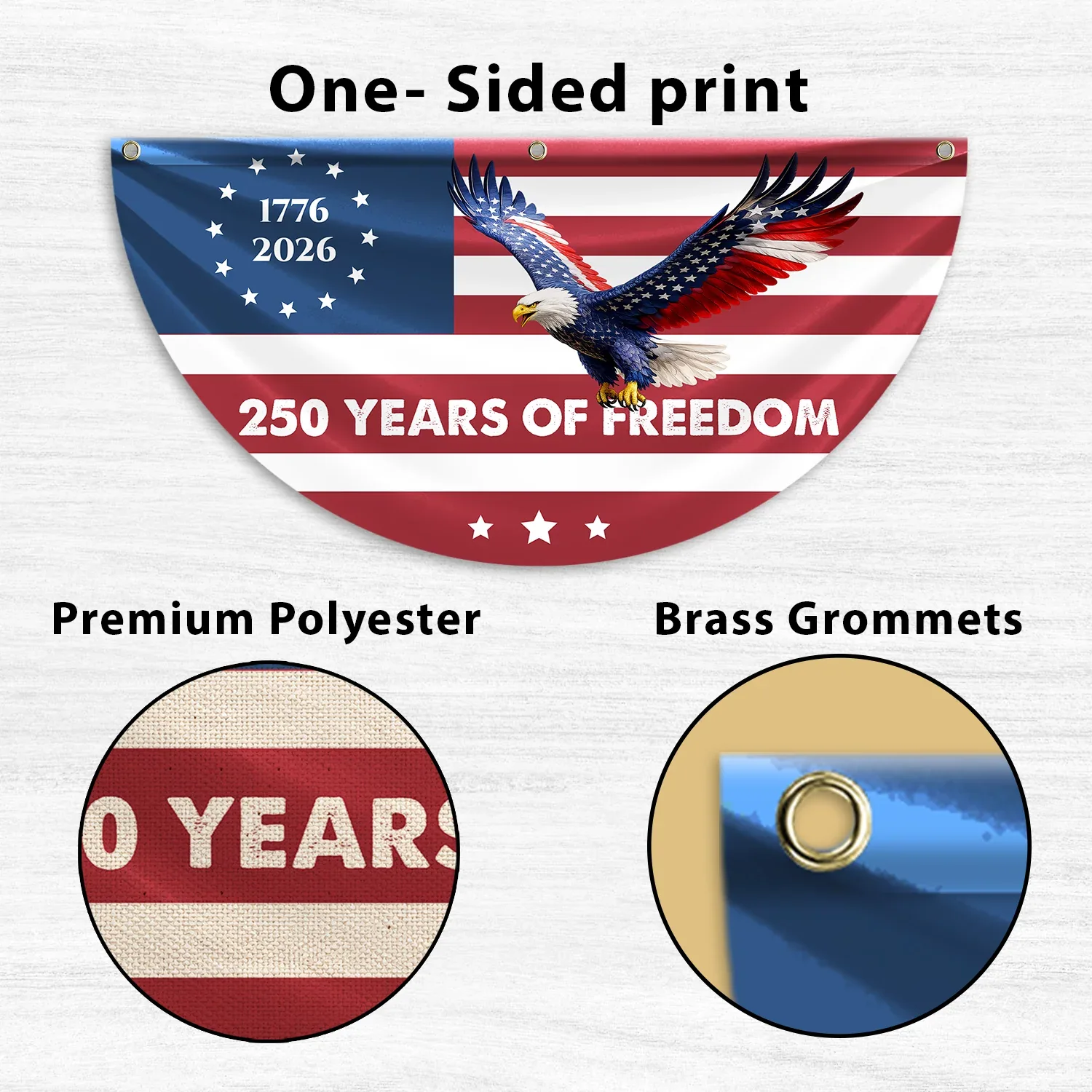 250 Years of Freedom Flying Eagle Patriotic Fan Flag