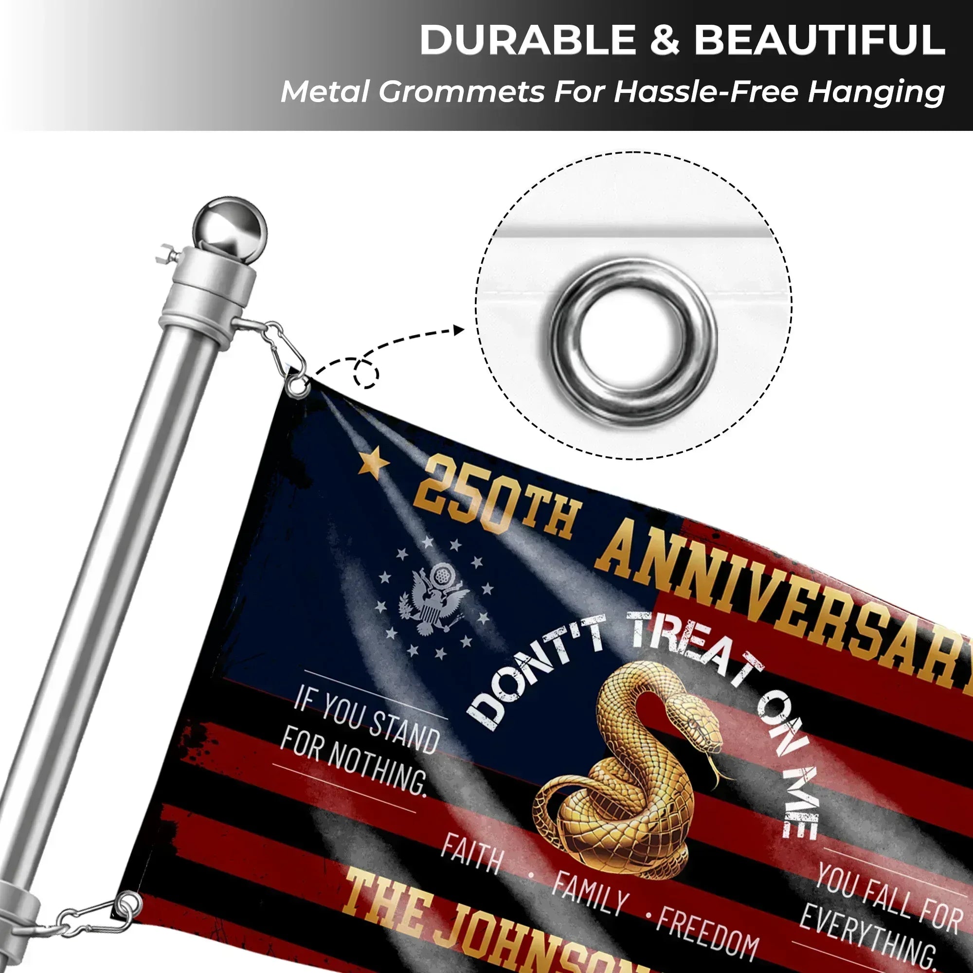 Personalized Don't Treat On Me 250th Anniversary House Flag