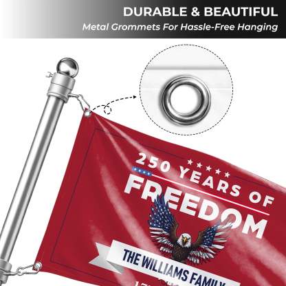 Personalized 250 Years of Freedom Patriotic Eagle House Flag