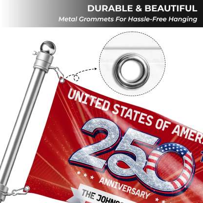 Personalized United States 250th Anniversary House Flag