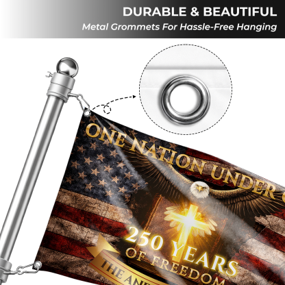 Personalized One Nation Under God 250 Years of Freedom House Flag