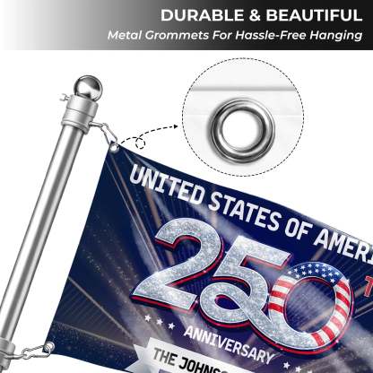 Personalized United States 250th Anniversary House Flag