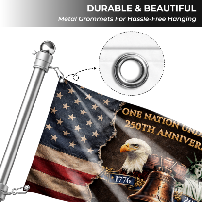 Personalized One Nation Under God 250th Anniversary House Flag