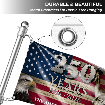 Personalized America 250 Years Eagle & Liberty House Flag