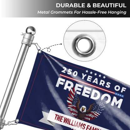 Personalized 250 Years of Freedom Patriotic Eagle House Flag