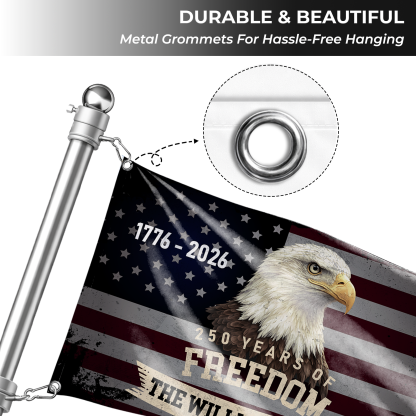 Personalized 250 Years of Freedom Vintage Eagle House Flag