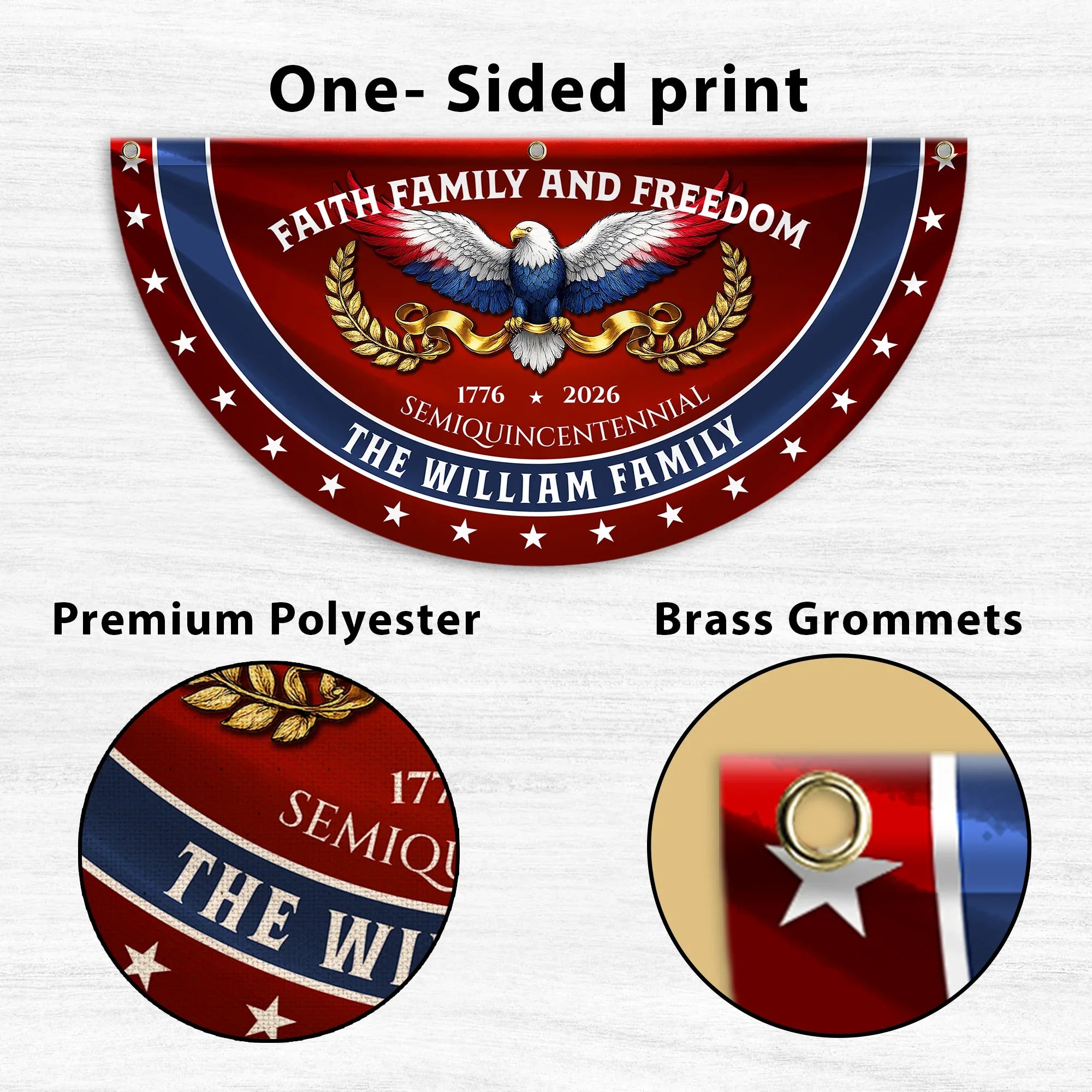 Personalized Faith Family Freedom Patriotic Fan Flag