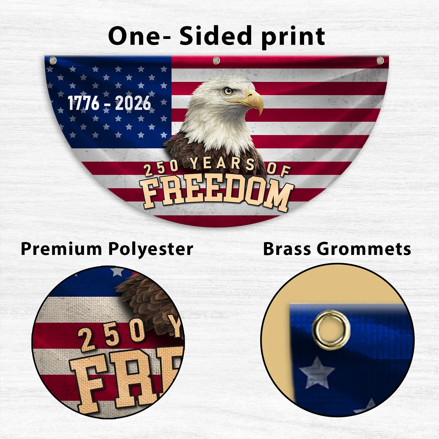 250 Years of Freedom Patriotic Eagle Fan Flag