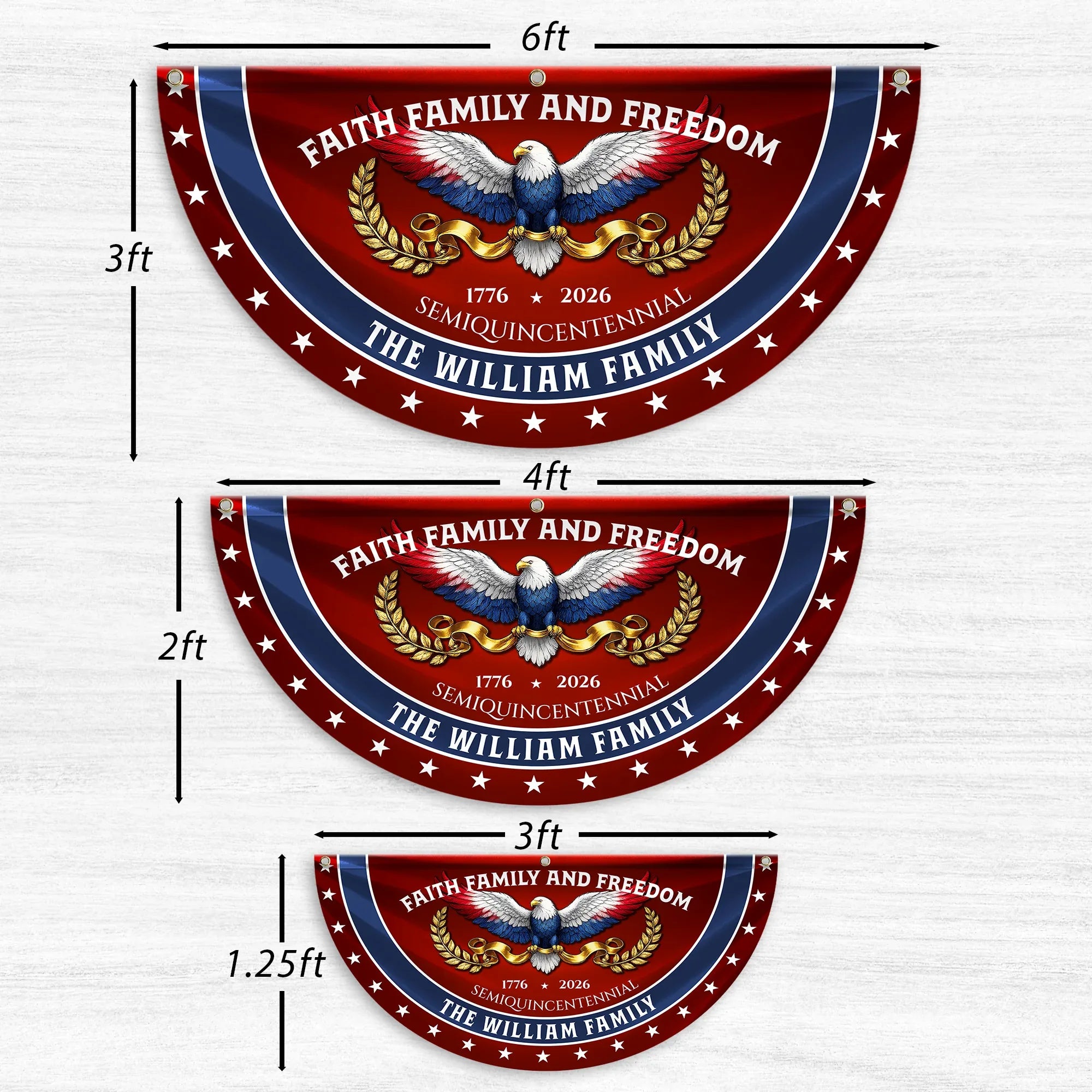 Personalized Faith Family Freedom Patriotic Fan Flag