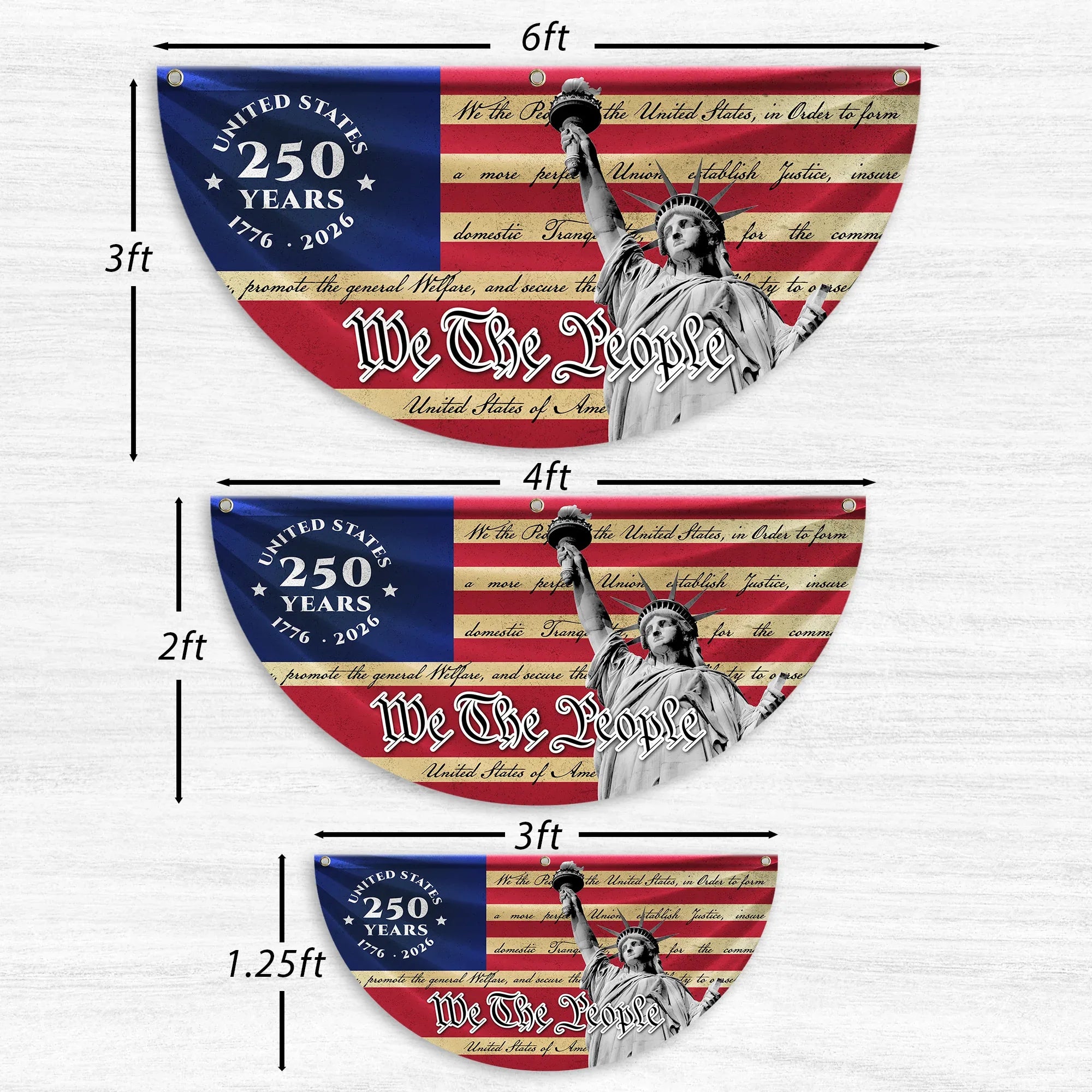 We The People USA Constitution 250th Anniversary Fan Flag
