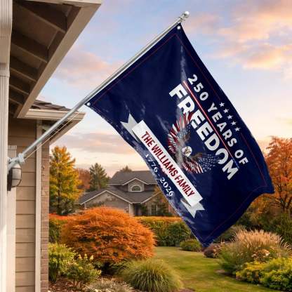 Personalized 250 Years of Freedom Patriotic Eagle House Flag