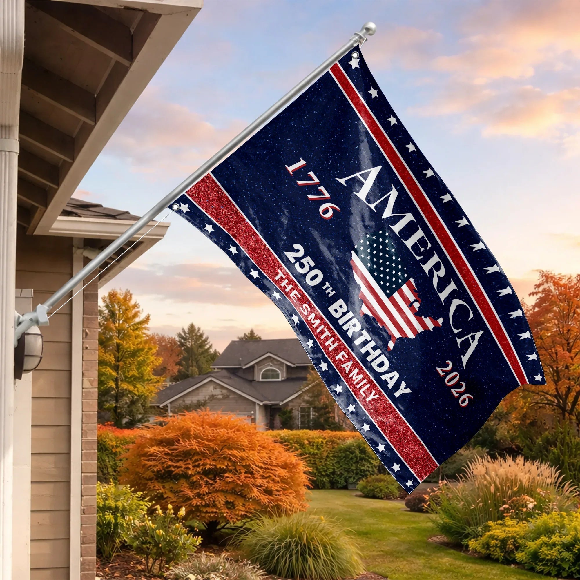 Personalized We The People Statue of Liberty House Flag America 250