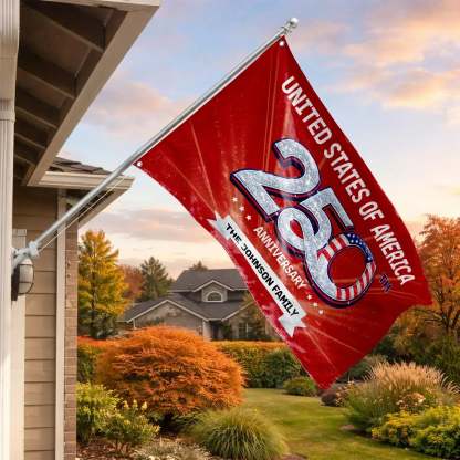 Personalized United States 250th Anniversary House Flag
