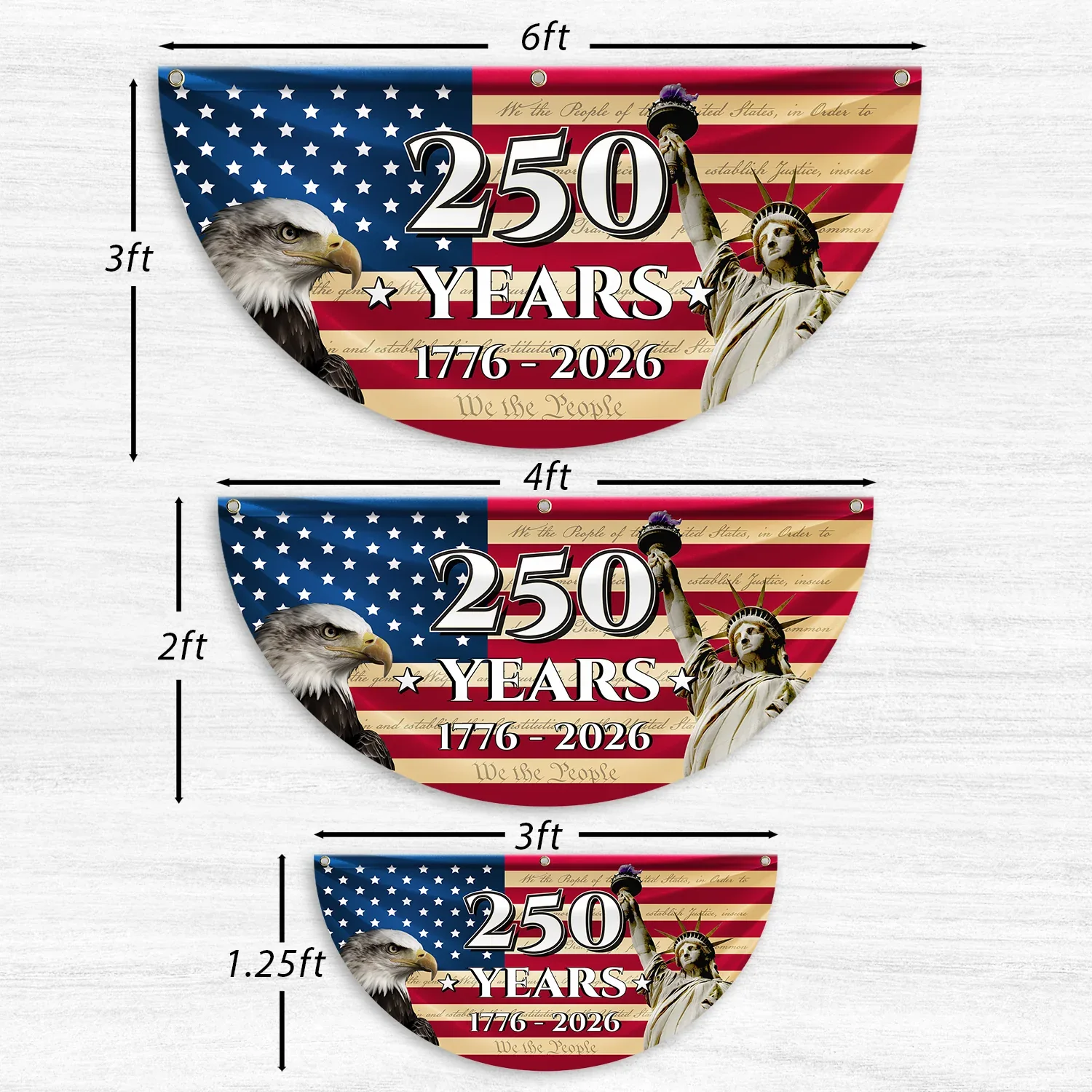 250 Years USA Constitution Patriotic Fan Flag
