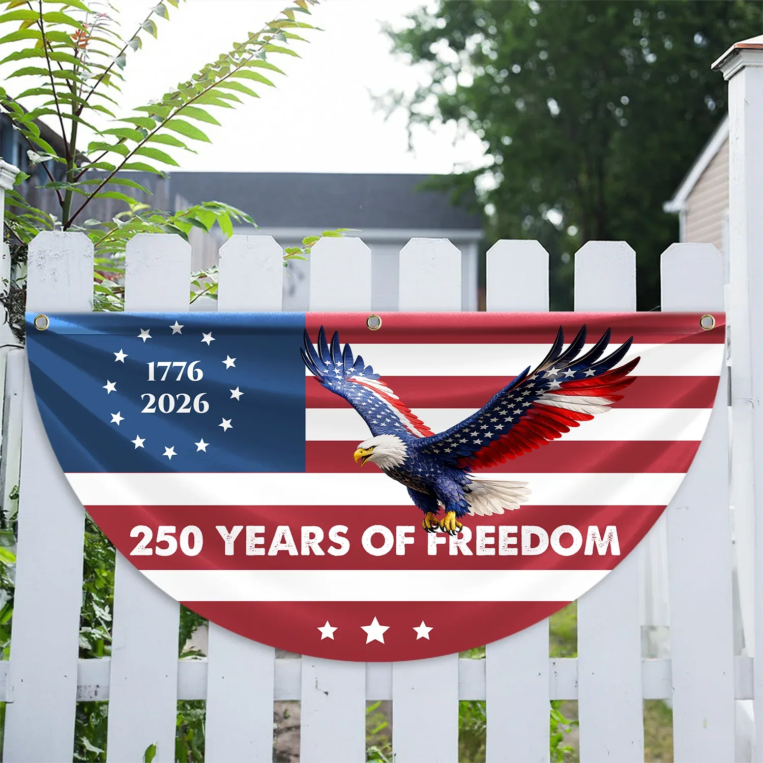 250 Years of Freedom Flying Eagle Patriotic Fan Flag