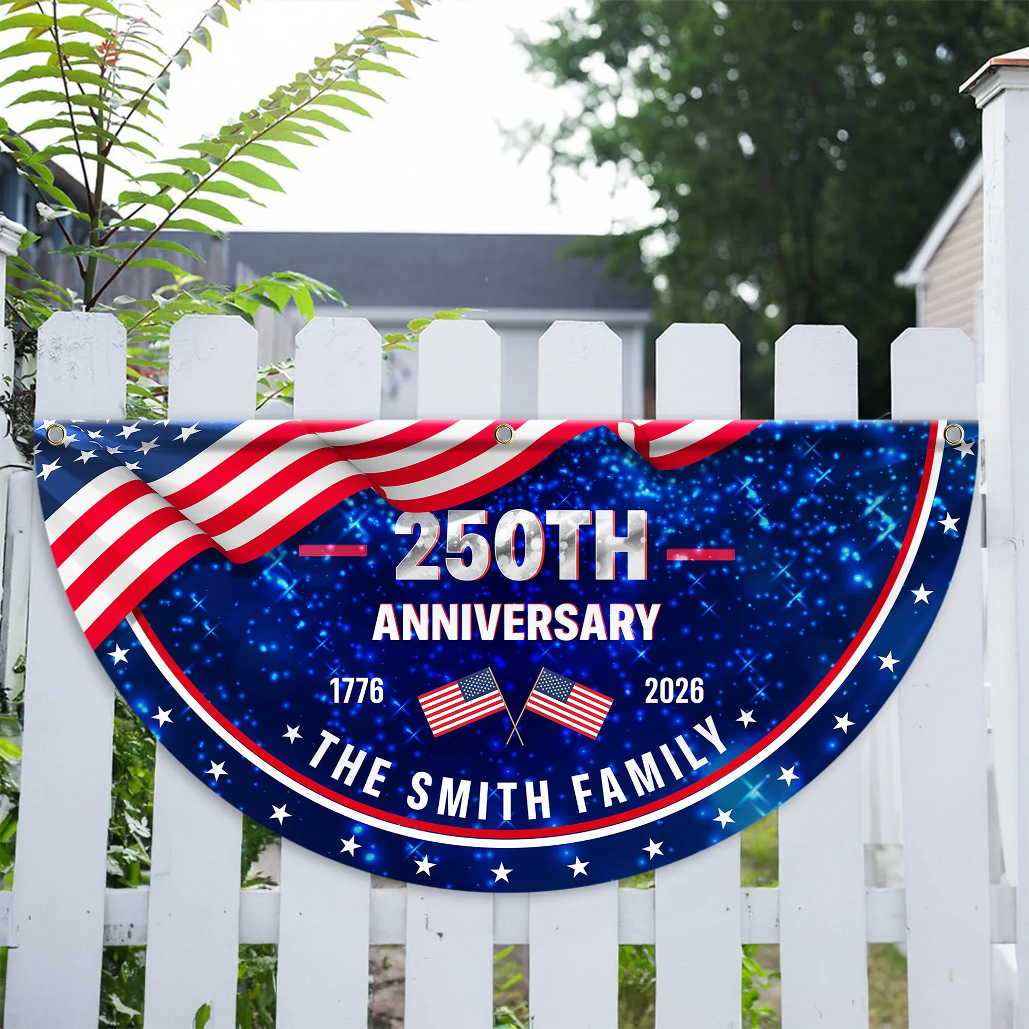 Personalized American Pride 250th Anniversary Fan Flag