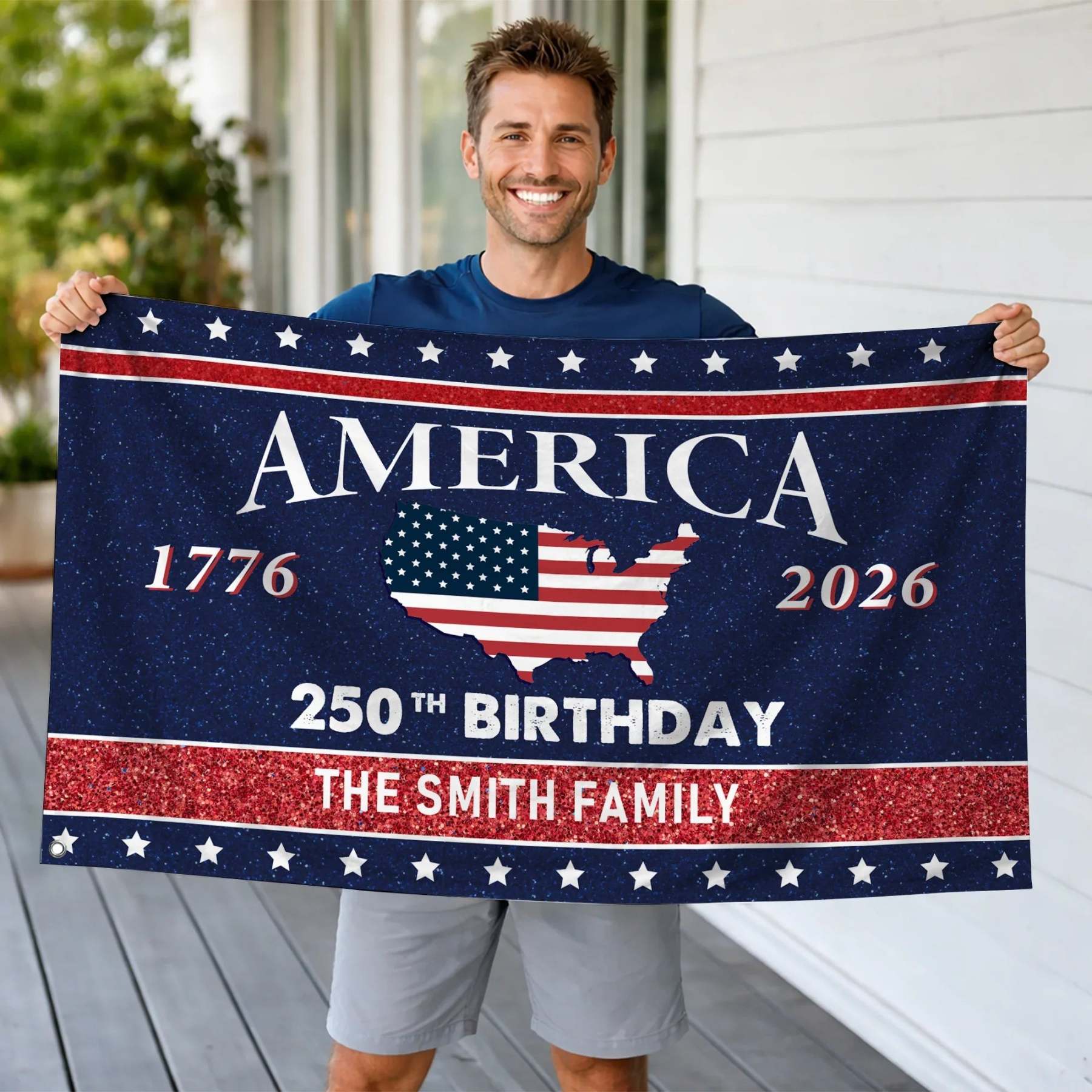 Personalized We The People Statue of Liberty House Flag America 250