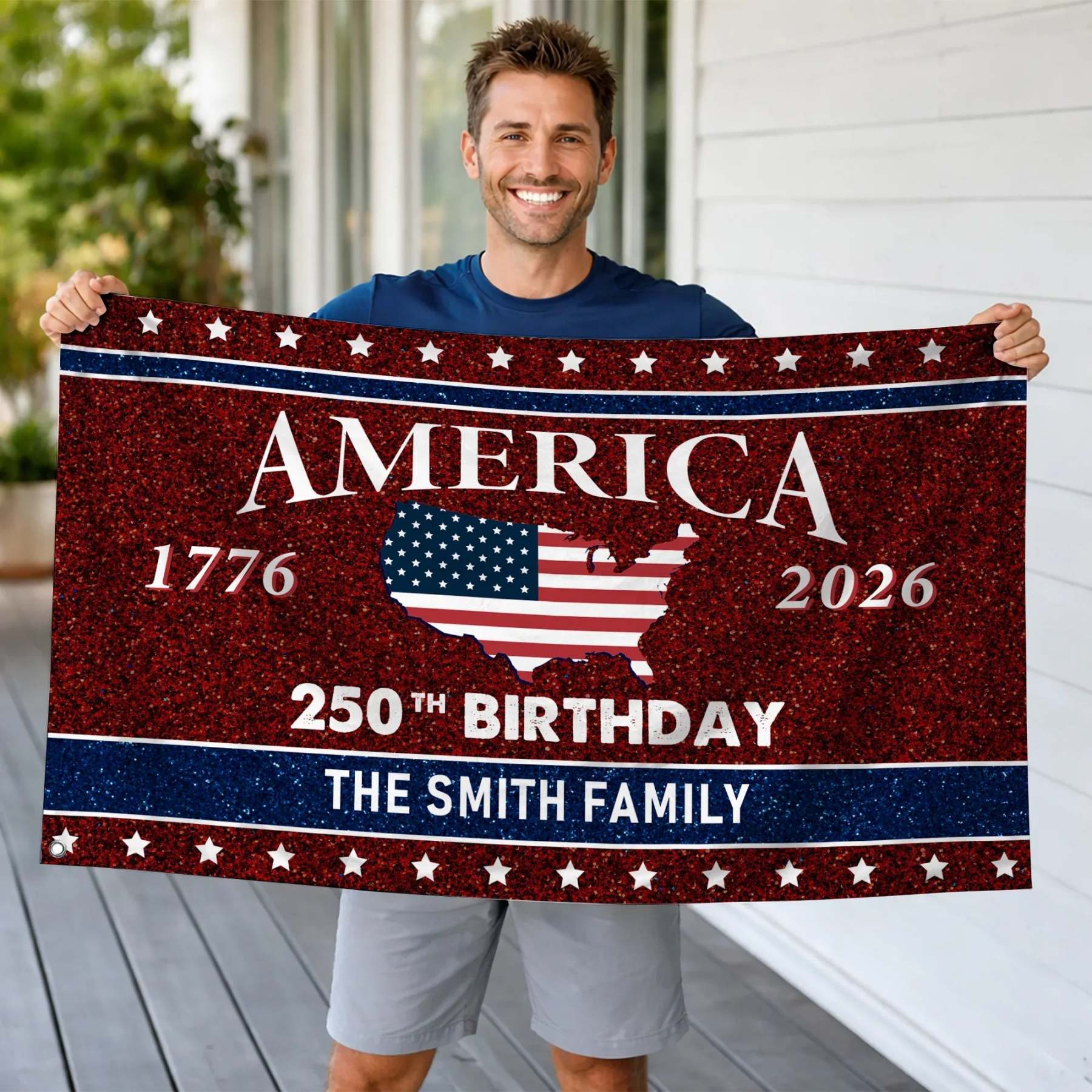 Personalized We The People Statue of Liberty House Flag America 250
