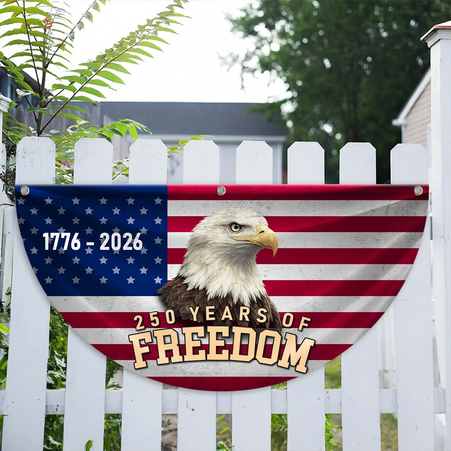 250 Years of Freedom Patriotic Eagle Fan Flag