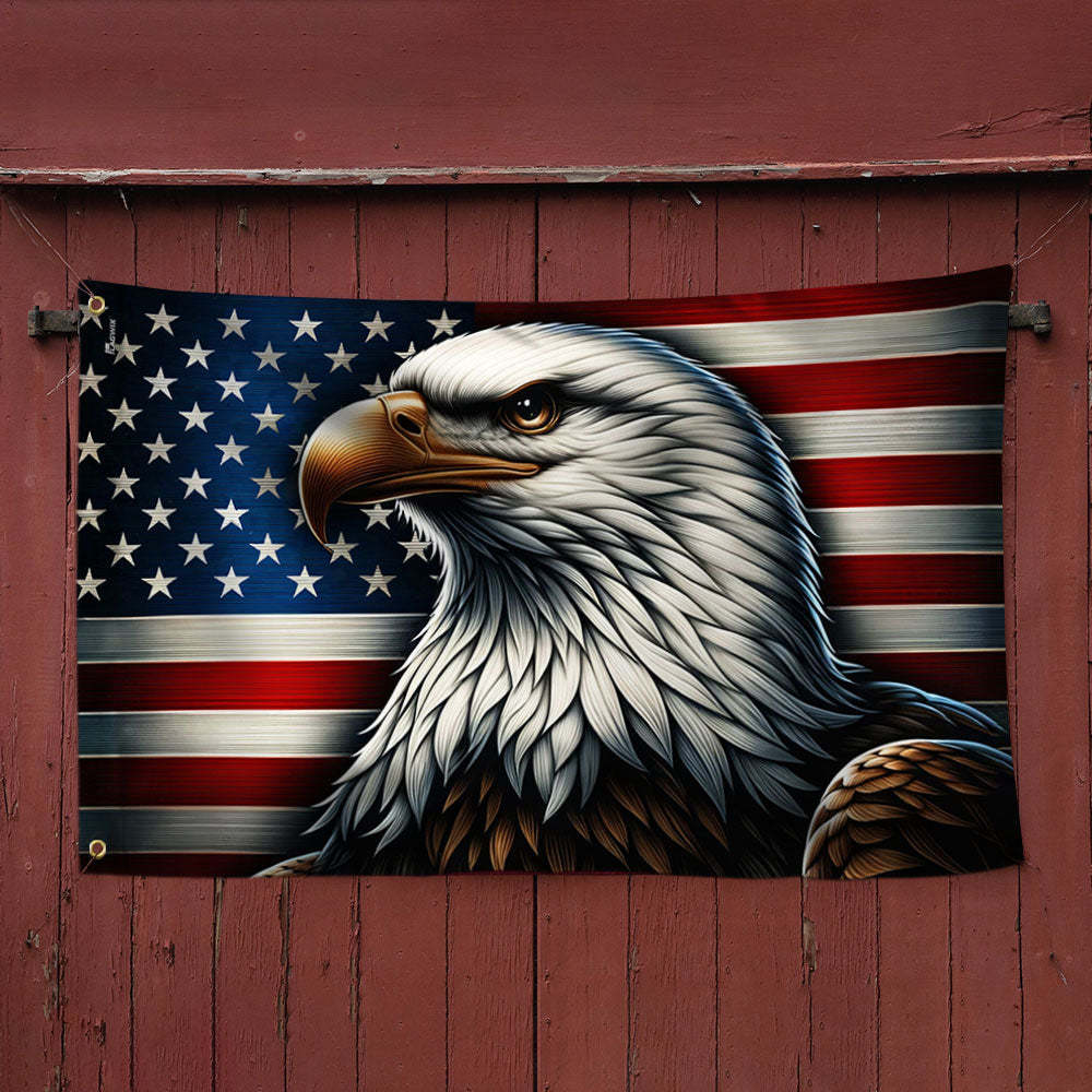 Patriotic Eagle American Grommet Flag