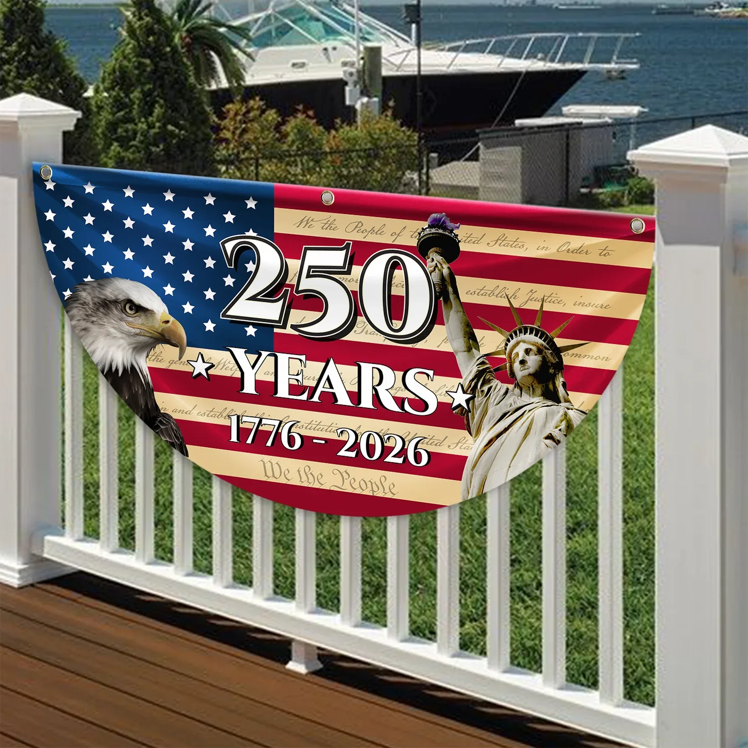 250 Years USA Constitution Patriotic Fan Flag