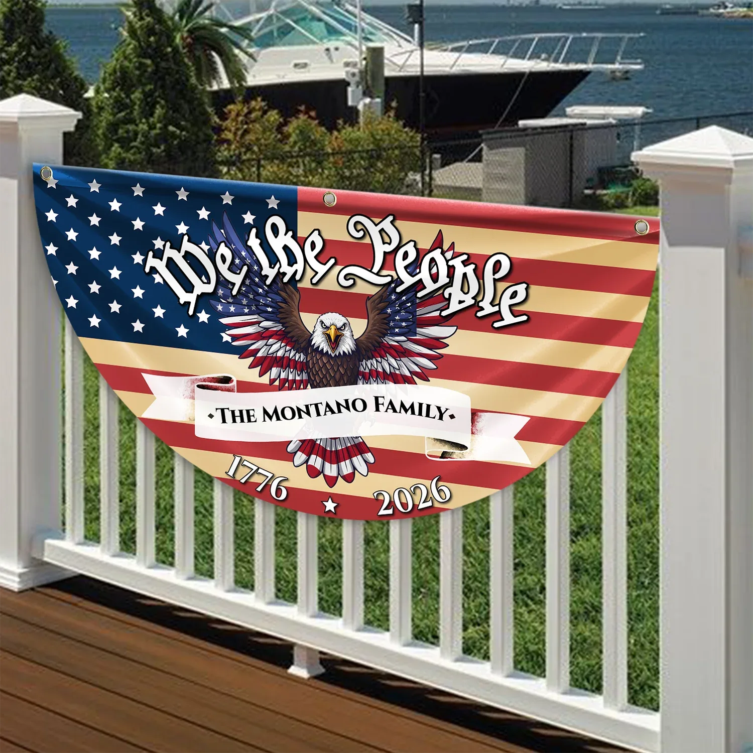 Personalized We The People Eagle Patriotic Fan Flag