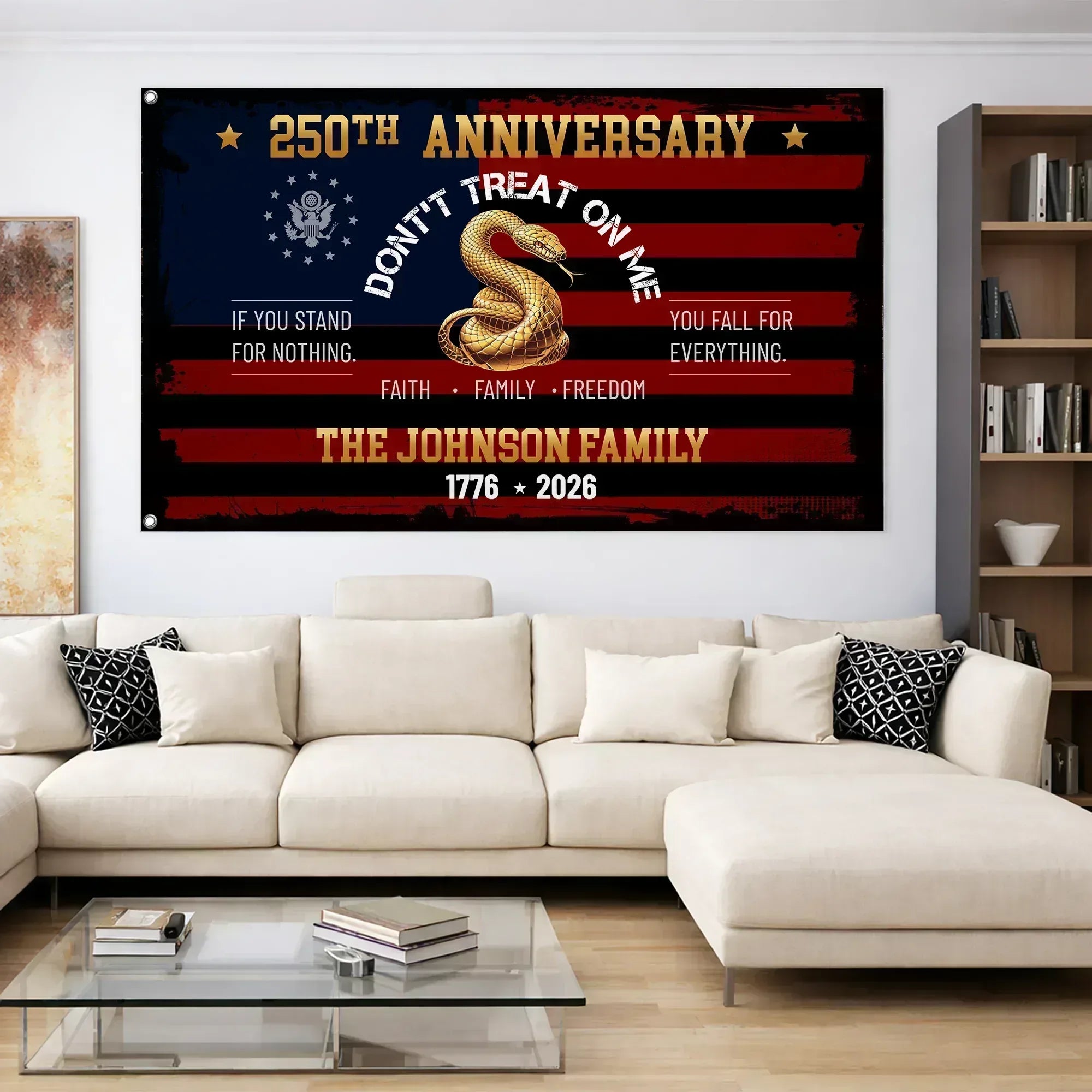 Personalized Don't Treat On Me 250th Anniversary House Flag
