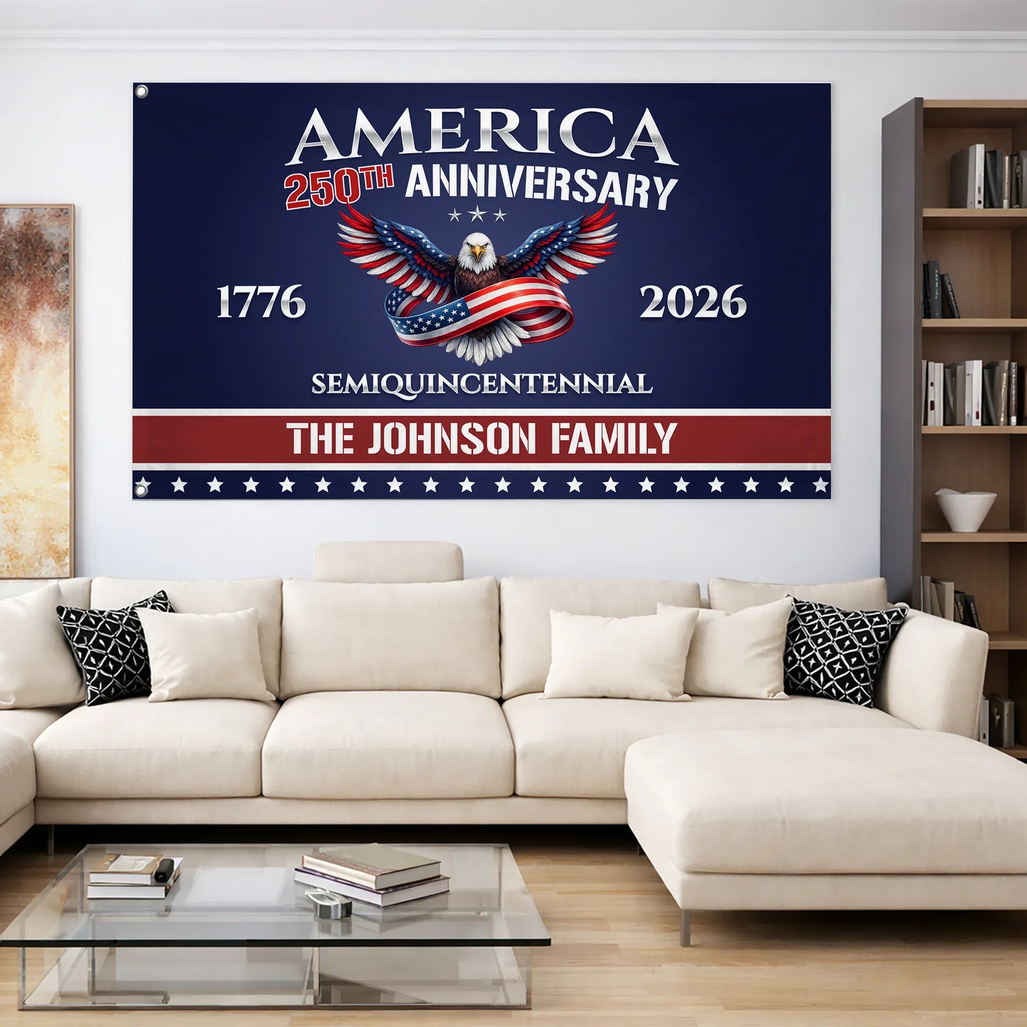 Personalized America 250th Anniversary Semiquincentennial House Flag