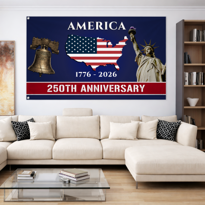 Personalized America 250th Anniversary Patriotic House Flag