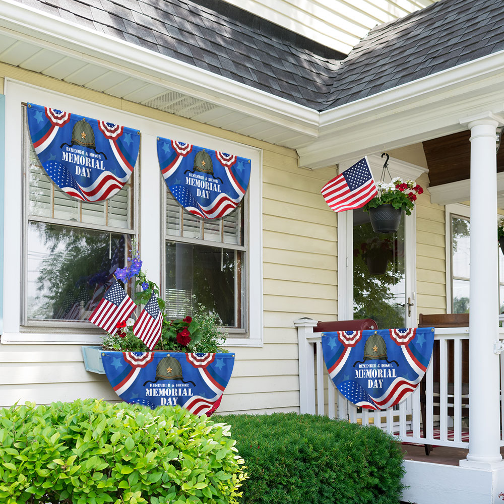 Veterans Day Memorial Day American Non Pleated Fan Flag