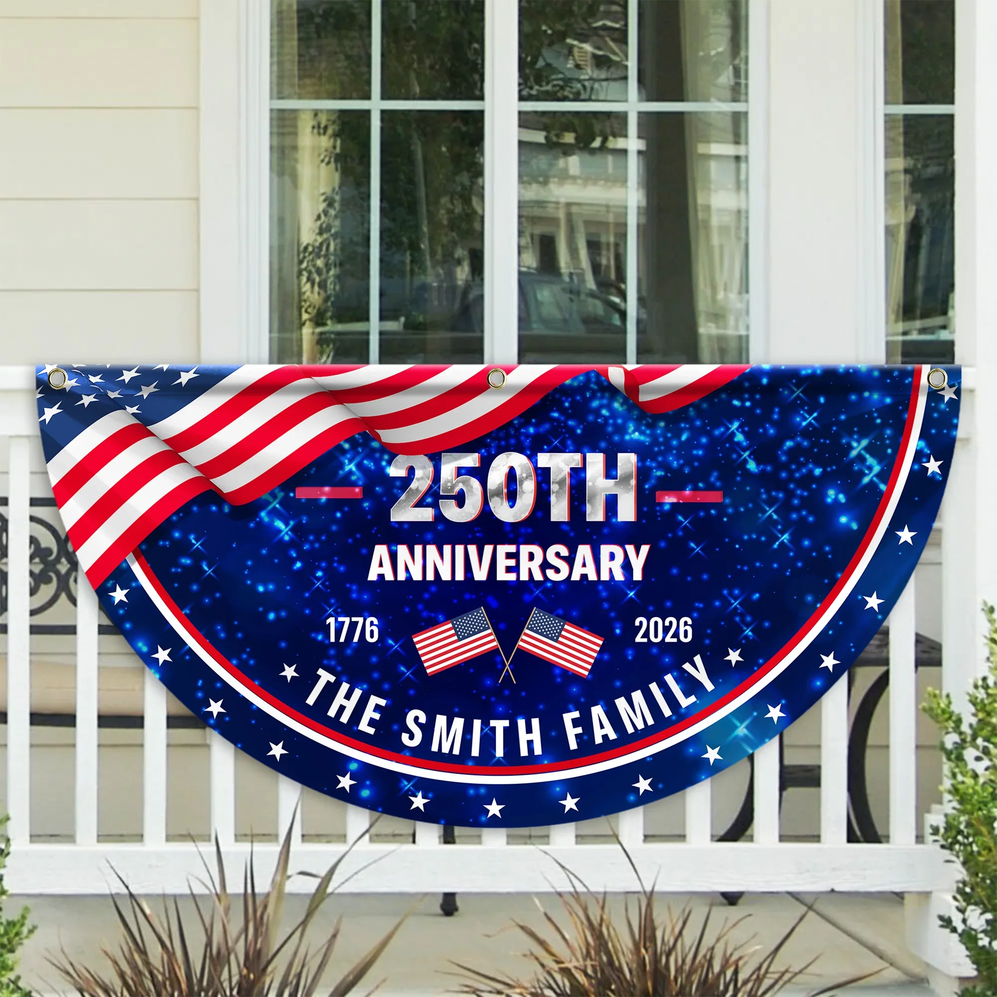Personalized American Pride 250th Anniversary Fan Flag