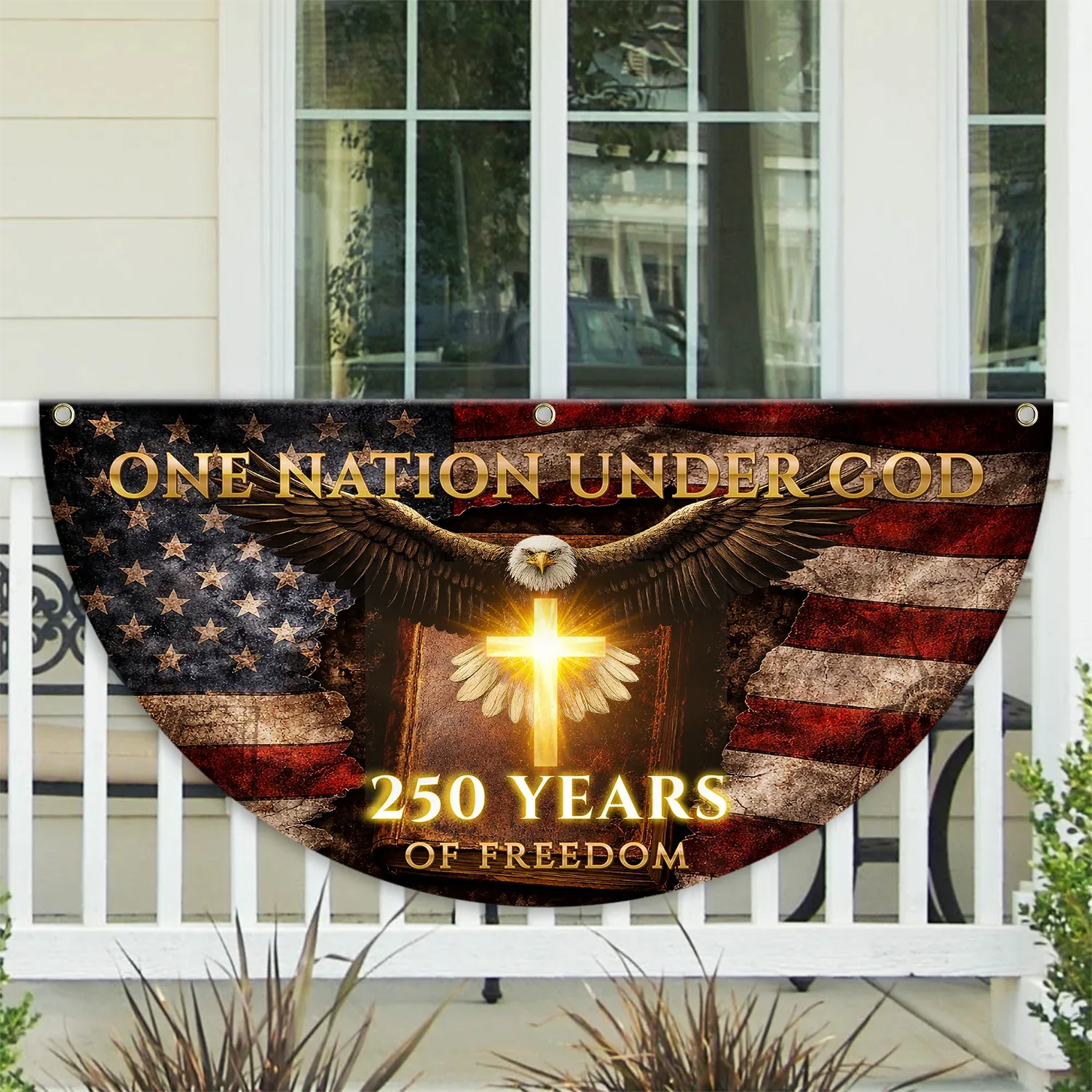 One Nation Under God 250 Years of Freedom Fan Flag