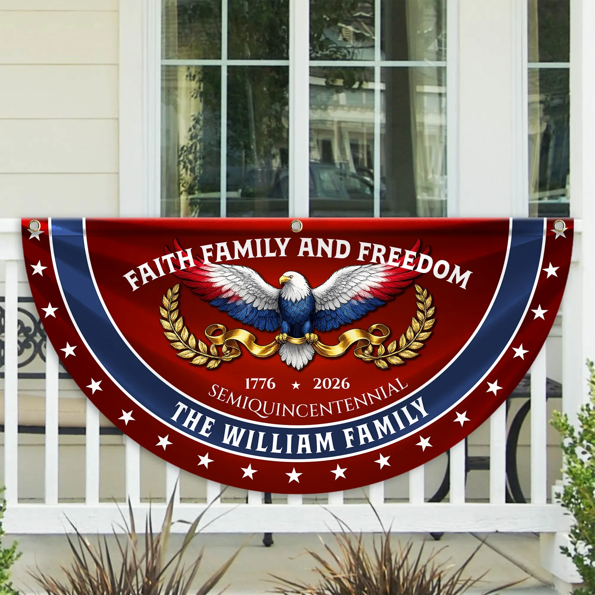 Personalized Faith Family Freedom Patriotic Fan Flag
