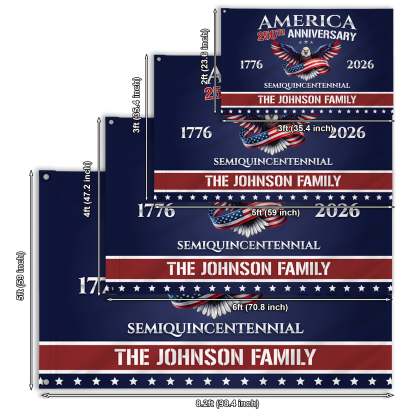 Personalized America 250th Anniversary Semiquincentennial House Flag