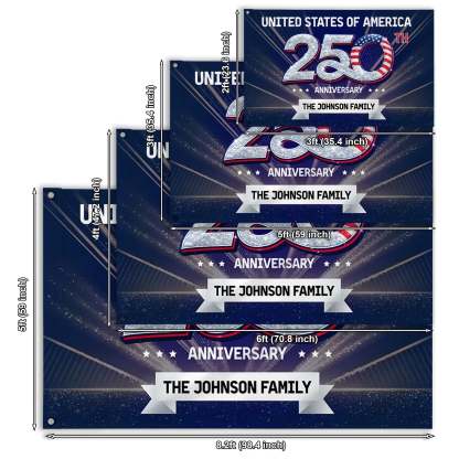 Personalized United States 250th Anniversary House Flag