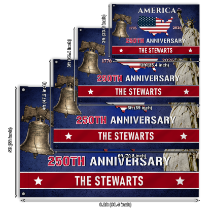 Personalized America 250th Anniversary Patriotic House Flag