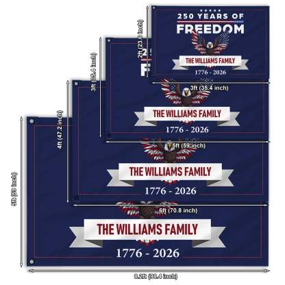 Personalized 250 Years of Freedom Patriotic Eagle House Flag